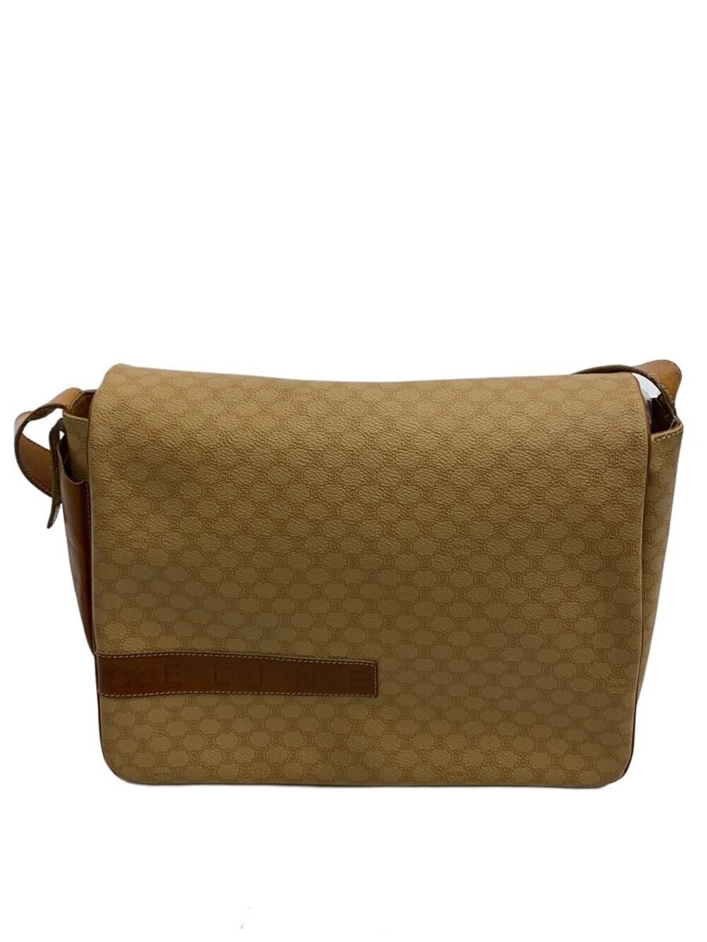 Celine Shoulder Bag Leather Cream Macadam